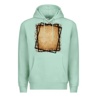 Seafoam Burlap and Leopard  Black Frame Premium Hoodie - CowCowDesign