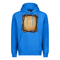 True Royal Burlap and Leopard  Black Frame Premium Hoodie - CowCowDesign