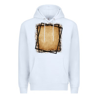 White Burlap and Leopard  Black Frame Premium Hoodie - CowCowDesign