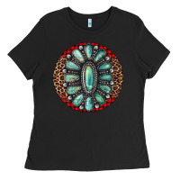 Black turquoise gemstone christmas ornament Ladies Tee - Jasminsmagicworld