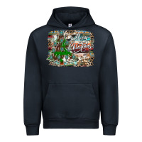 Navy merry Christmas tree western Urban Hoodie - CowhideDigitalArt