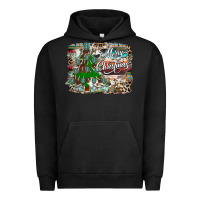 Pigment Black merry Christmas tree western Urban Hoodie - CowhideDigitalArt