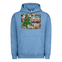 Pigment Pebble Blue merry Christmas tree western Urban Hoodie - CowhideDigitalArt