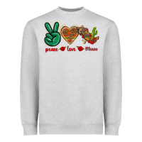 Heather Grey Peace Love Mexico Heavyweight Sweatshirt - texasbilliewilder