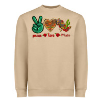 Mushroom Peace Love Mexico Heavyweight Sweatshirt - texasbilliewilder
