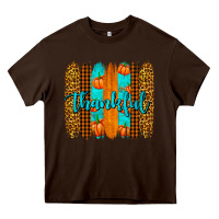 Chocolate Brown thankful brushstrokes Heavy Core Tee - AdoDesignShop
