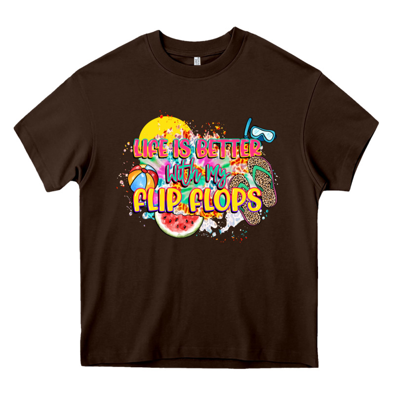 Life Is Better With My Flip Flops Heavy Core Tee by NancyCooperArtShop | Teevron
