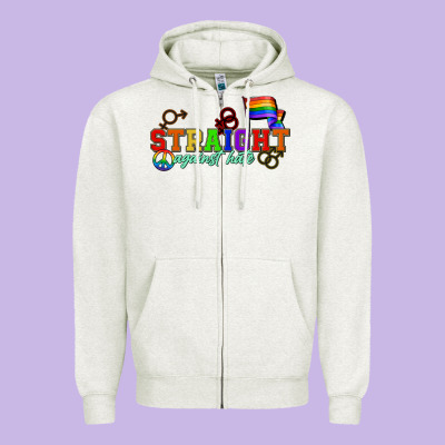 Straight Agains Hate Zipper Hoodie Designed By Cowgirlartshop