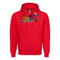 Red Straight agains hate Zipper Hoodie - CowGirlArtShop