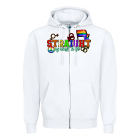 White Straight agains hate Zipper Hoodie - CowGirlArtShop
