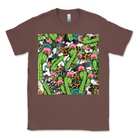 Chestnut Western Cactus And Turquoise Gemstone With Leopard And Cowhide Seamles Classic Tee - BundleAndBundleShop