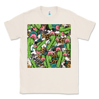 Natural Western Cactus And Turquoise Gemstone With Leopard And Cowhide Seamles Classic Tee - BundleAndBundleShop