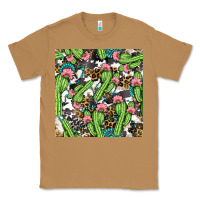 Toasted Coconut Western Cactus And Turquoise Gemstone With Leopard And Cowhide Seamles Classic Tee - BundleAndBundleShop