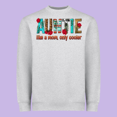 Auntie Like A Mom Only Cooler Heavyweight Sweatshirt Designed By Texasbilliewilder