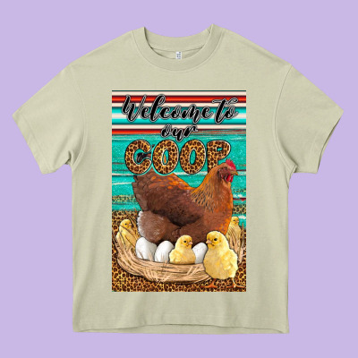Western Welcome To Our Coop Heavy Core Tee Designed By Lillyallendesigns