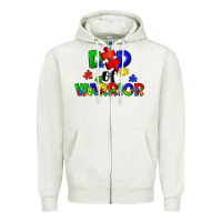 Oatmeal Heather Dad of warrior Zipper Hoodie - CowGirlArtShop