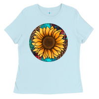 Baby Blue sunflower christmas ornament Ladies Tee - Jasminsmagicworld