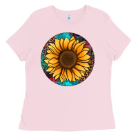 Bubblegum Pink sunflower christmas ornament Ladies Tee - Jasminsmagicworld