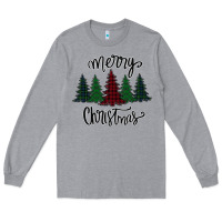 Heather Grey Merry Christmas Trees Long Sleeve Tee - Bettercallsaul