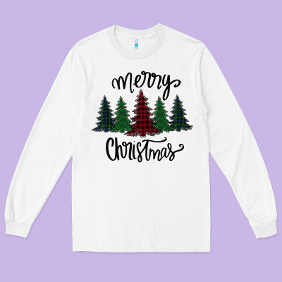 Merry Christmas Trees Long Sleeve Tee Designed By Bettercallsaul