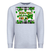 Heather Grey Irish today but please kiss me st. patricks day Premium Sweatshirt - FaDigitalArtStudio