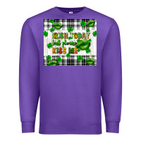 Purple Irish today but please kiss me st. patricks day Premium Sweatshirt - FaDigitalArtStudio