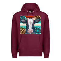 Burgundy Cow Tumbler Premium Hoodie - CowCowDesign