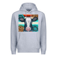 Heather Grey Cow Tumbler Premium Hoodie - CowCowDesign