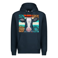 Navy Cow Tumbler Premium Hoodie - CowCowDesign