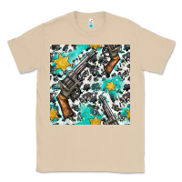 Mushroom Western Gun And Sheriff Stars With Cowhide Seamless Pattern Classic Tee - BundleAndBundleShop