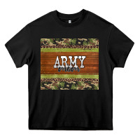 Black army mom leopard glitter camouflage Heavy Core Tee - BarkalooDesign