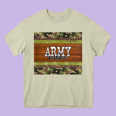 Army Mom Leopard Glitter Camouflage Heavy Core Tee Designed By Barkaloodesign