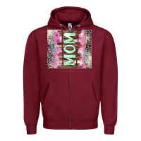 Burgundy Mom leopard Zipper Hoodie - CowGirlArtShop