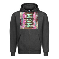 Charcoal Heather Mom leopard Zipper Hoodie - CowGirlArtShop
