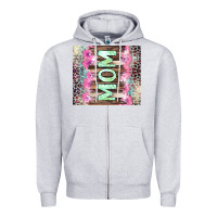 Heather Grey Mom leopard Zipper Hoodie - CowGirlArtShop