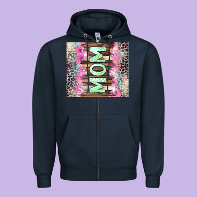 Mom Leopard Zipper Hoodie Designed By Cowgirlartshop
