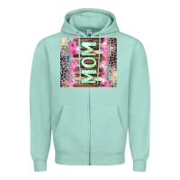 Seafoam Mom leopard Zipper Hoodie - CowGirlArtShop