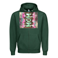 Sports Green Mom leopard Zipper Hoodie - CowGirlArtShop