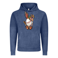 Vintage Denim Baseball Easter Bunny Vintage Hoodie - BundleAndBundleShop