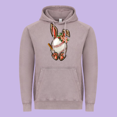 Baseball Easter Bunny Vintage Hoodie Designed By Bundleandbundleshop