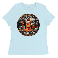 Baby Blue joy reindeer christmas ornament Ladies Tee - Jasminsmagicworld