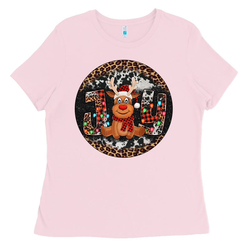 Joy Reindeer Christmas Ornament Ladies Tee by Jasminsmagicworld | Teevron
