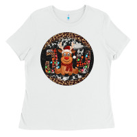 White joy reindeer christmas ornament Ladies Tee - Jasminsmagicworld
