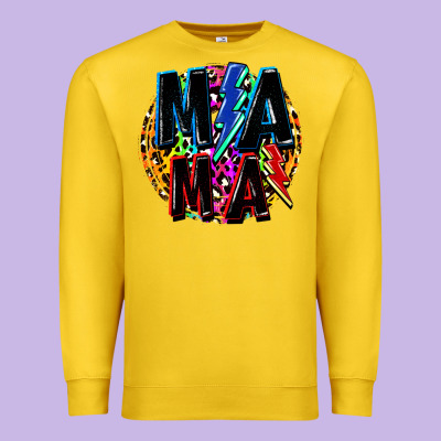 Mama Lightning Bolts Mother's Day Premium Sweatshirt Designed By Fadigitalartstudio