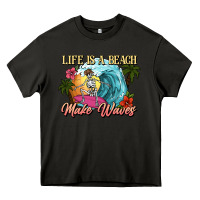 Asphalt Life is a beach make waves skeleton Heavy Core Tee - NancyCooperArtShop