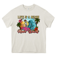 Cream Life is a beach make waves skeleton Heavy Core Tee - NancyCooperArtShop