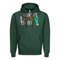 Sports Green nurses call the shots Zipper Hoodie - CowGirlArtShop