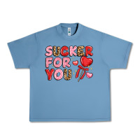 Pebble Blue lovethemed typography with heart lollipop Urban Heavy Tee - LillyAllenDesigns