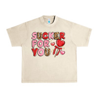 Sandshell lovethemed typography with heart lollipop Urban Heavy Tee - LillyAllenDesigns