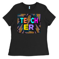 Black Teacher Flash Ladies Tee - LillyAllenDesigns